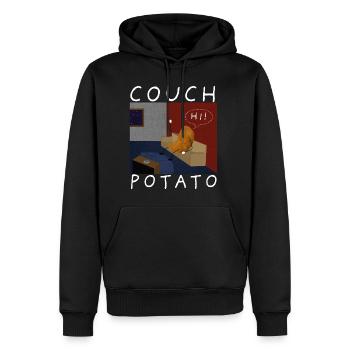 Couch Potato Faule Kartoffel Wohnzimmer Design - Männer Premium Bio Hoodie - Schwarz - Vorne - Nico (187cm)
