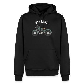 vintage bike Motorrad Café Racer Motorradsport - Männer Premium Bio Hoodie - Schwarz - Vorne - Nico (187cm)