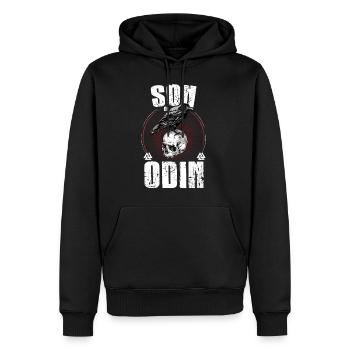Fils de cadeau Odin Norse Viking Skull Rabe - Sweat à capuche Premium bio Homme - noir - Devant - Nico (187cm)