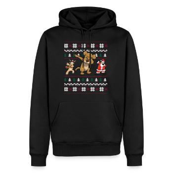 Ugly Sweater Hund Geschenk Dab Weihnachten - Männer Premium Bio Hoodie - Schwarz - Vorne - Nico (187cm)
