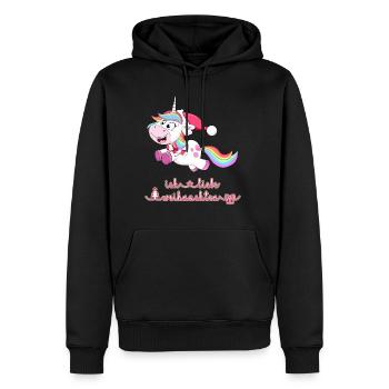 licorne de Noël - Sweat à capuche Premium bio Homme - noir - Devant - Nico (187cm)
