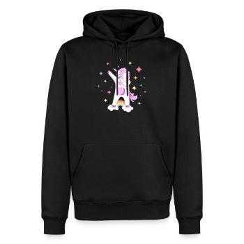 Tupfen-Unicorn-niedlicher Tupfen-Tanz Hiphop-Tanzen-Geschenk - Männer Premium Bio Hoodie - Schwarz - Vorne - Nico (187cm)