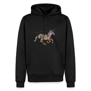 Magisches Glitzer Muster Einhorn mit Sternstaub - Männer Premium Bio Hoodie - Schwarz - Vorne - Nico (187cm)
