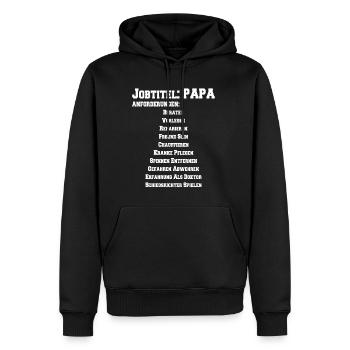 Jobtitel Papa Geschenk Zum vatertag - Männer Premium Bio Hoodie - Schwarz - Vorne - Nico (187cm)
