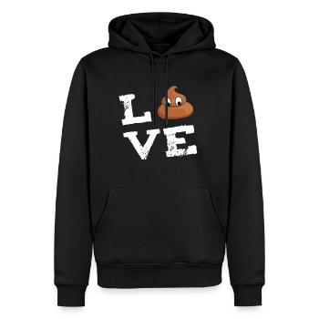 Poop Emoticon Kacke Scheisse Kackhaufen Liebe Gesc - Männer Premium Bio Hoodie - Schwarz - Vorne - Nico (187cm)