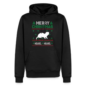 Cute Kids Weasel Ugly Noël T-shirt - Sweat à capuche Premium bio Homme - noir - Devant - Nico (187cm)