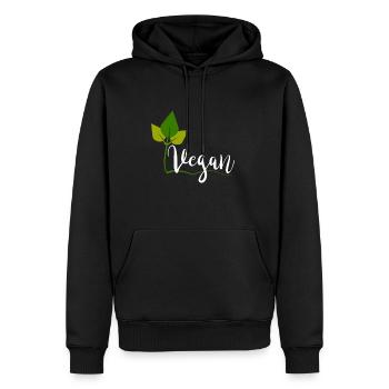 Vegan - Sweat à capuche Premium bio Homme - noir - Devant - Nico (187cm)