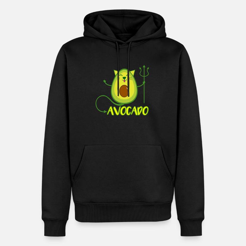 Chat avocat cadeau végétalien - Sweat à capuche Premium bio Homme - noir