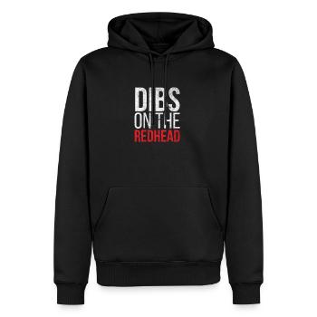 Dibs sur la rousse - Sweat à capuche Premium bio Homme - noir - Devant - Nico (187cm)