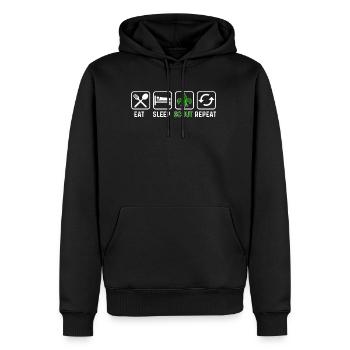 Mangez le sommeil Répéter Scout - Sweat à capuche Premium bio Homme - noir - Devant - Nico (187cm)