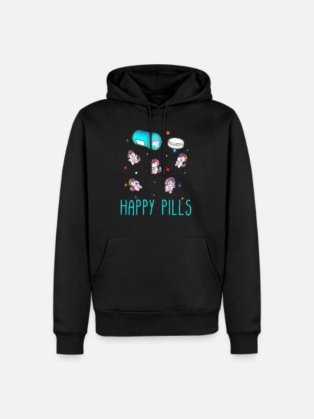 Happy Pills - Sweat à capuche Premium bio Homme - noir