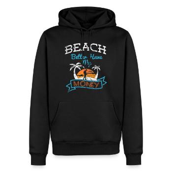 Plage mieux d'avoir mon argent Distressed - Sweat à capuche Premium bio Homme - noir - Devant - Nico (187cm)
