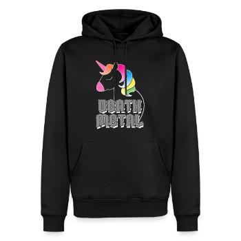 Death Metal Licorne - Sweat à capuche Premium bio Homme - noir - Devant - Nico (187cm)