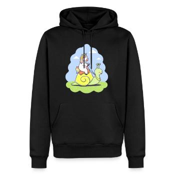 Licorne drôle escargot cadeau d'anniversaire enfant - Sweat à capuche Premium bio Homme - noir - Devant - Nico (187cm)