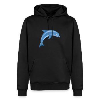 Niedlich Lustig Süß Delfin Comic Zeichnung T-Shirt - Männer Premium Bio Hoodie - Schwarz - Vorne - Nico (187cm)