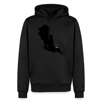 Furry Cat & Lion Shadow Design - Männer Premium Bio Hoodie - Schwarz - Vorne - Nico (187cm)