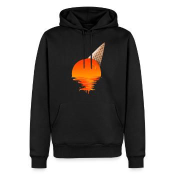 Eis bei Sonnenuntergang - Männer Premium Bio Hoodie - Schwarz - Vorne - Nico (187cm)