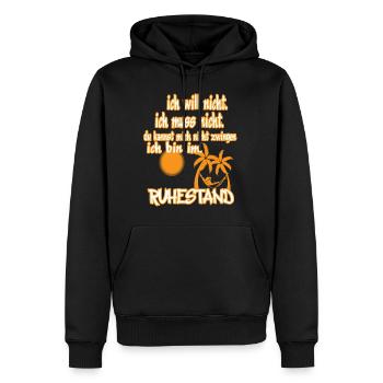 ich will ...ruhestand - Männer Premium Bio Hoodie - Schwarz - Vorne - Nico (187cm)