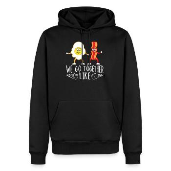 We Go Together Like Eggs and Bacon Valentine's Day - Men’s Premium Organic Hoodie - black - Front - Nico (187cm)