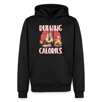 Kalorien Diät Faultier lustig Geschenk Abnehmen - Männer Premium Bio Hoodie - Schwarz - Vorne - Nico (187cm)