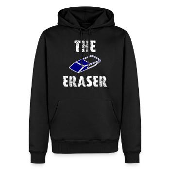 The Eraser - Sweat à capuche Premium bio Homme - noir - Devant - Nico (187cm)