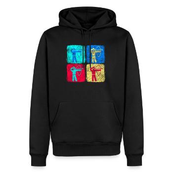 Bogenschütze Bogensport Geschenk Bogenschießen - Männer Premium Bio Hoodie - Schwarz - Vorne - Nico (187cm)