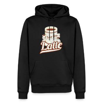 Je t'aime café au lait t-shirt, Je t'aime café - Sweat à capuche Premium bio Homme - noir - Devant - Nico (187cm)