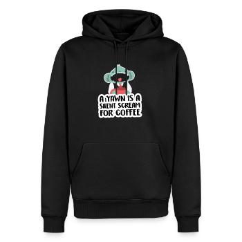 Cadeau de bâillement pour les amateurs de café - Sweat à capuche Premium bio Homme - noir - Devant - Nico (187cm)