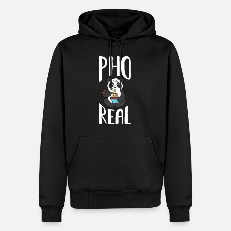 Pho-echte Panda-Suppe-vietnamesisches Nahrungsmittelgeschenk - Männer Premium Bio Hoodie - Schwarz