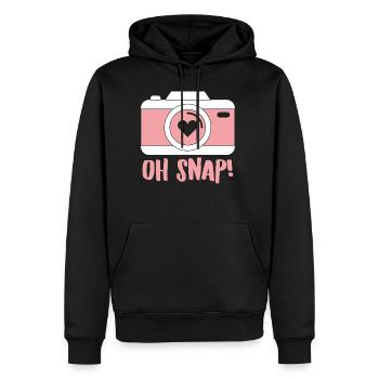 Photographe - Caméra - Présent - Photographier - Sweat à capuche Premium bio Homme - noir - Devant - Nico (187cm)