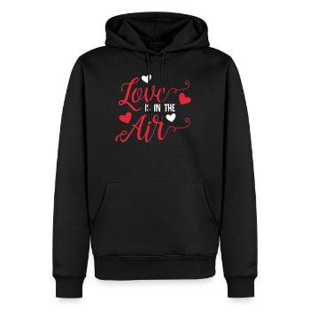 Liebe ist in der Luft - Männer Premium Bio Hoodie - Schwarz - Vorne - Nico (187cm)