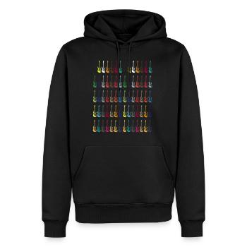 Bunte E-Gitarre Instrument Geschenk - Männer Premium Bio Hoodie - Schwarz - Vorne - Nico (187cm)