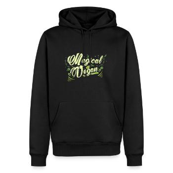 Vegan magique - végétalien magique - les droits des animaux - Sweat à capuche Premium bio Homme - noir - Devant - Nico (187cm)