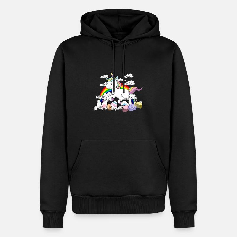 oeufs de Pâques Unicorn - Sweat à capuche Premium bio Homme - noir