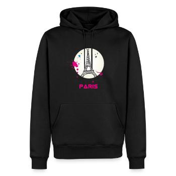 paris eiffelturm scribble love fasion trip tourist - Männer Premium Bio Hoodie - Schwarz - Vorne - Nico (187cm)