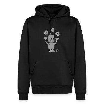 Robot drôle - Gears - ingénierie Geschenky - Sweat à capuche Premium bio Homme - noir - Devant - Nico (187cm)