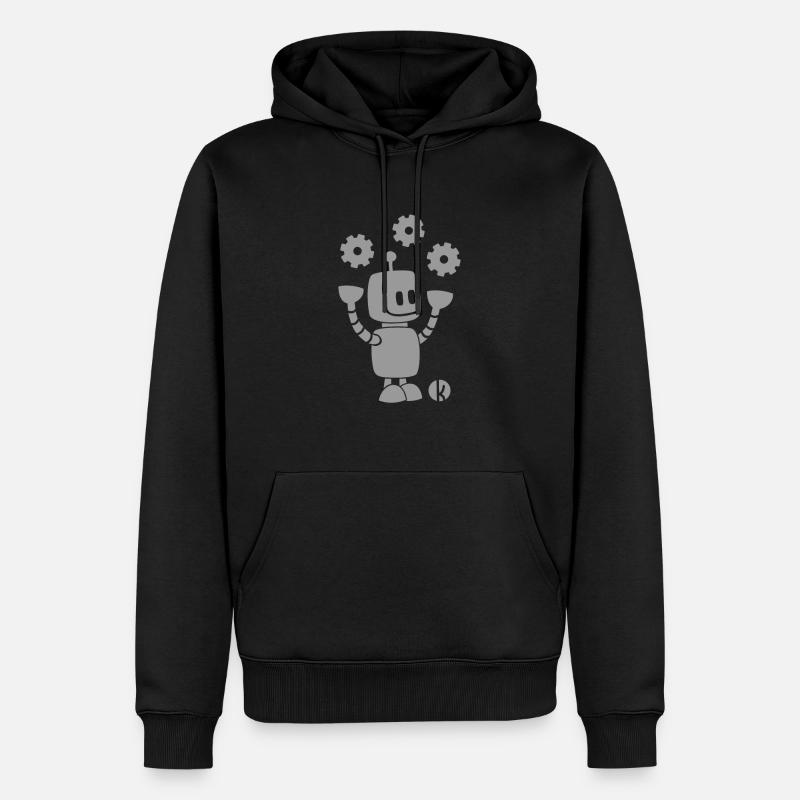 Robot drôle - Gears - ingénierie Geschenky - Sweat à capuche Premium bio Homme - noir