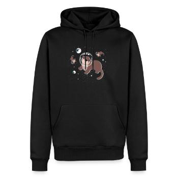 Space Otter Astronaut Space Space Gift - Men’s Premium Organic Hoodie - black - Front - Nico (187cm)