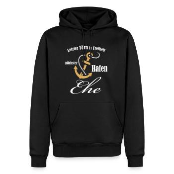 Nächster Hafen Ehe Variante 5 - Männer Premium Bio Hoodie - Schwarz - Vorne - Nico (187cm)