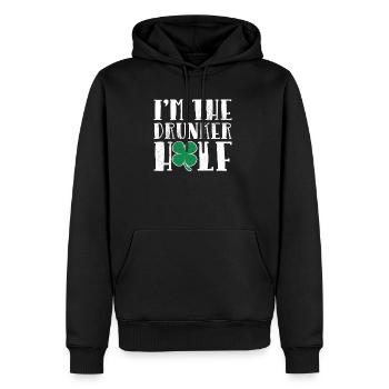 Je suis le Drunker Half Funny St. Patricks Day - Sweat à capuche Premium bio Homme - noir - Devant - Nico (187cm)