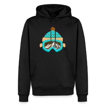 Cadeau Lunettes de surf des neiges de montagne cap skieurs - Sweat à capuche Premium bio Homme - noir - Devant - Nico (187cm)