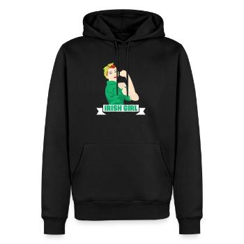Lustiges irisches Feiertags-Grün des Mädchen-St. Patricks - Männer Premium Bio Hoodie - Schwarz - Vorne - Nico (187cm)
