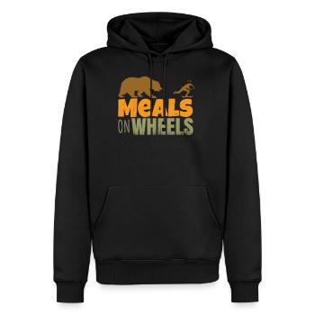 skateboard - meals on wheels - Sweat à capuche Premium bio Homme - noir - Devant - Nico (187cm)