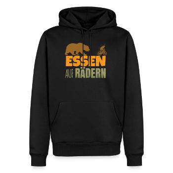 Essen auf Rädern - Männer Premium Bio Hoodie - Schwarz - Vorne - Nico (187cm)