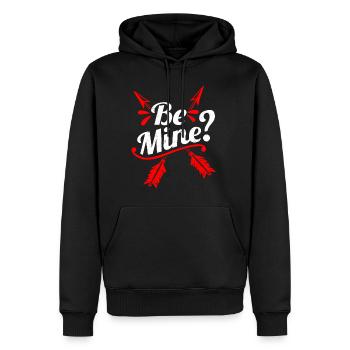 Shop Will You Be Mine Valentines Gift Design - Männer Premium Bio Hoodie - Schwarz - Vorne - Nico (187cm)