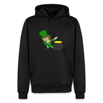 Dabbing Leprechaun Dab St Patricks Day Pot d'or - Sweat à capuche Premium bio Homme - noir - Devant - Nico (187cm)