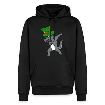 Tamponner le chapeau de lutin de jour de St Patrick de lutin - Sweat à capuche Premium bio Homme - noir - Devant - Nico (187cm)