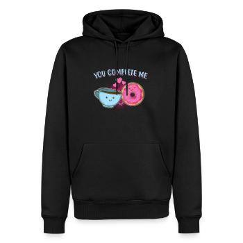 YOU COMPLETELY ME / Coffee / Gift - Men’s Premium Organic Hoodie - black - Front - Nico (187cm)