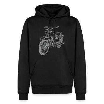 Simson Star Line Vintage Silhouette - Sweat à capuche Premium bio Homme - noir - Devant - Nico (187cm)