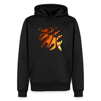 basket-cadeau joueur de basket-ball joueur de basket-ball - Sweat à capuche Premium bio Homme - noir - Devant - Nico (187cm)
